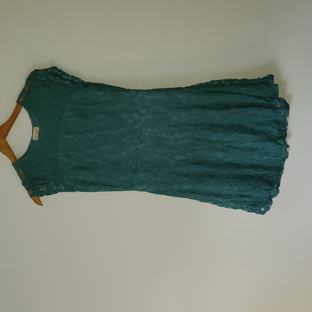 XL Urban Girl Teal Lace Dress